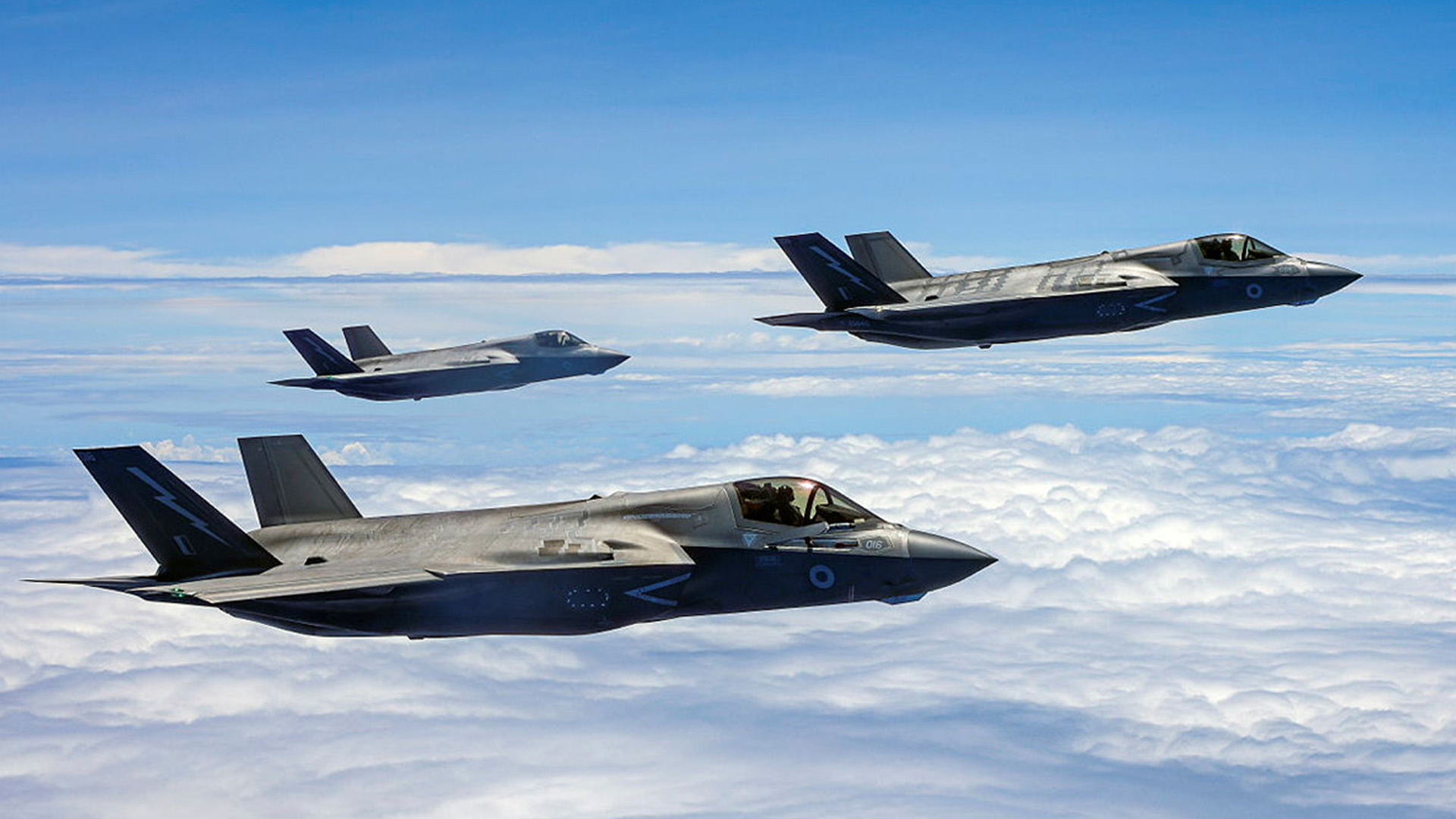 While the Typhoon is operated solely by the RAF in UK service, the F-35B is flown by both the RAF and Royal Navy